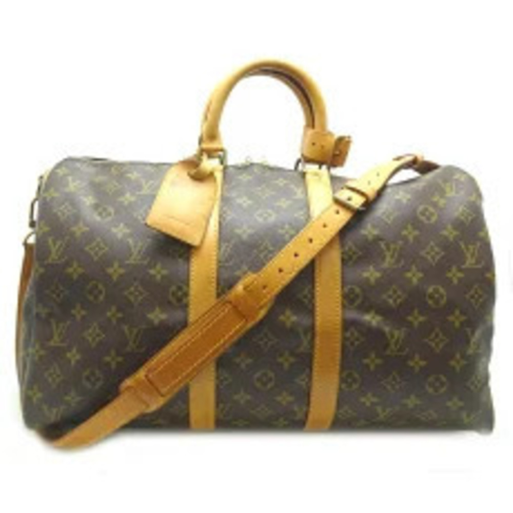 Louis Vuitton Keepall Bandouliere Boston Bag Monogram Brown